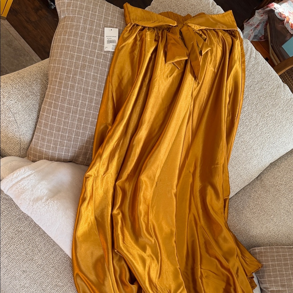 Cato Women's Shimmering Gold Maxi Skirt